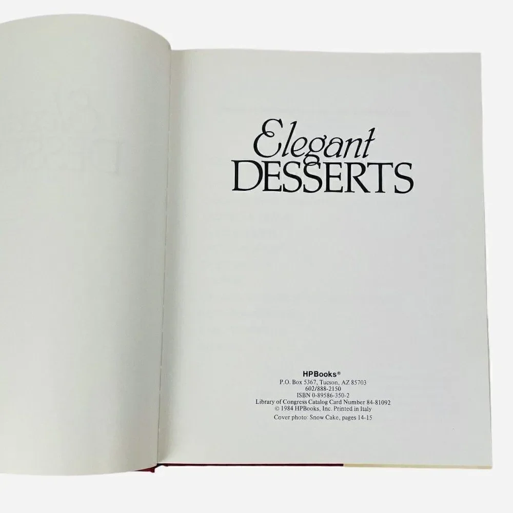 Vintage 1984 Elegant Desserts HP Books Italy Recipes Cakes Beautiful Photos!